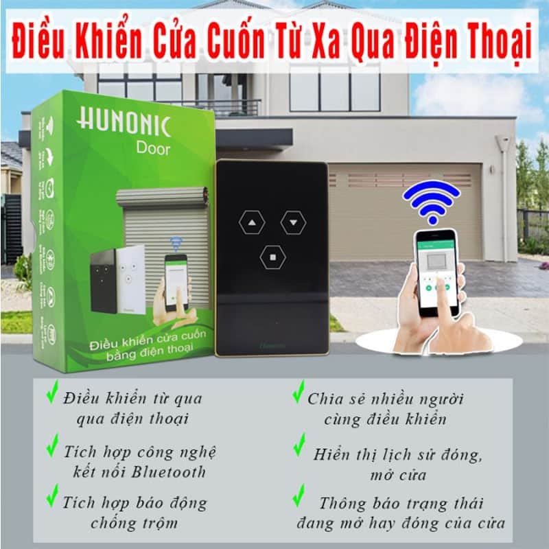 Công Tắc Cửa Cuốn  Hunonic Door màu trắng