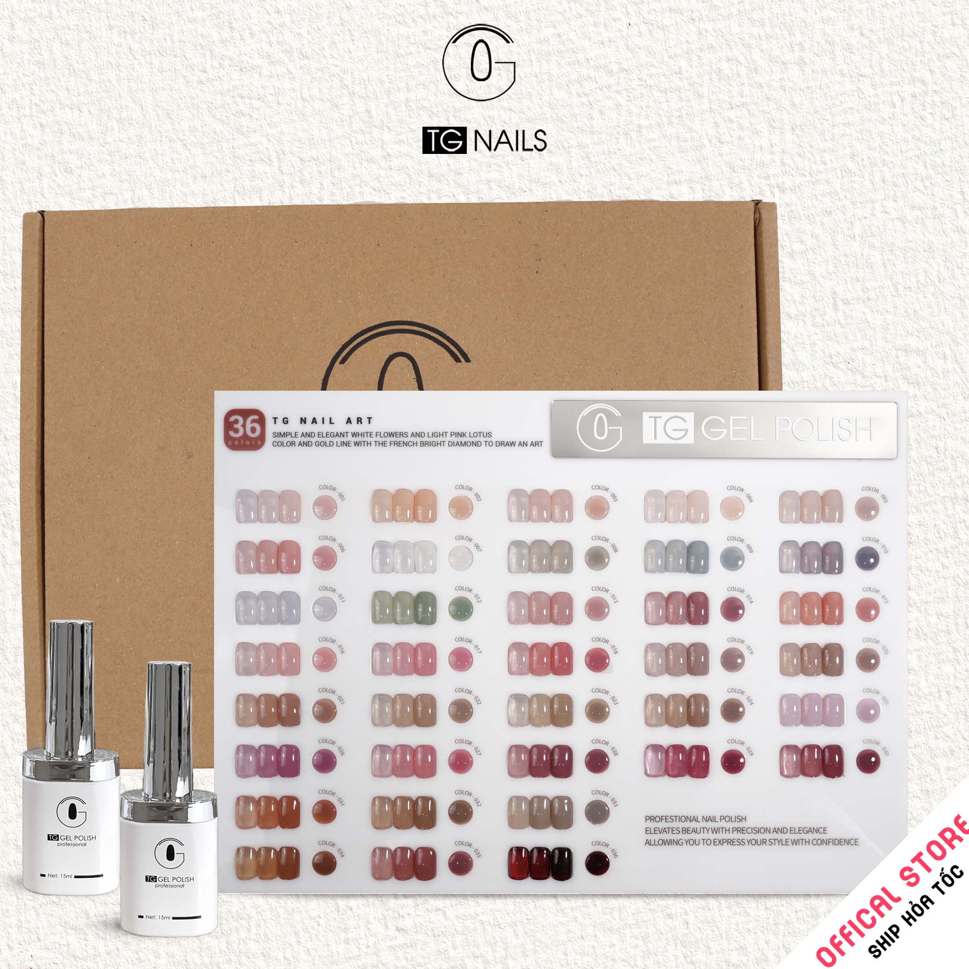 Set sơn gel 36 màu Thạch Đục TG