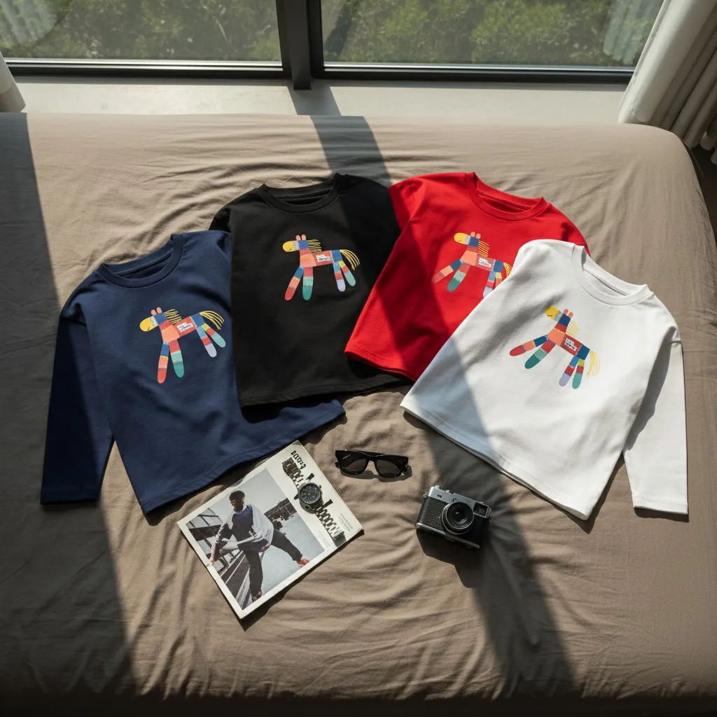 Áo thun bé trai tay dài form rộng Kado vải dày dặn giữ ấm hình ngựa 2982_thumbnail_6