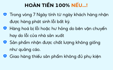Cam kết hoàn tiền nếu xảy ra các trường hợp sau