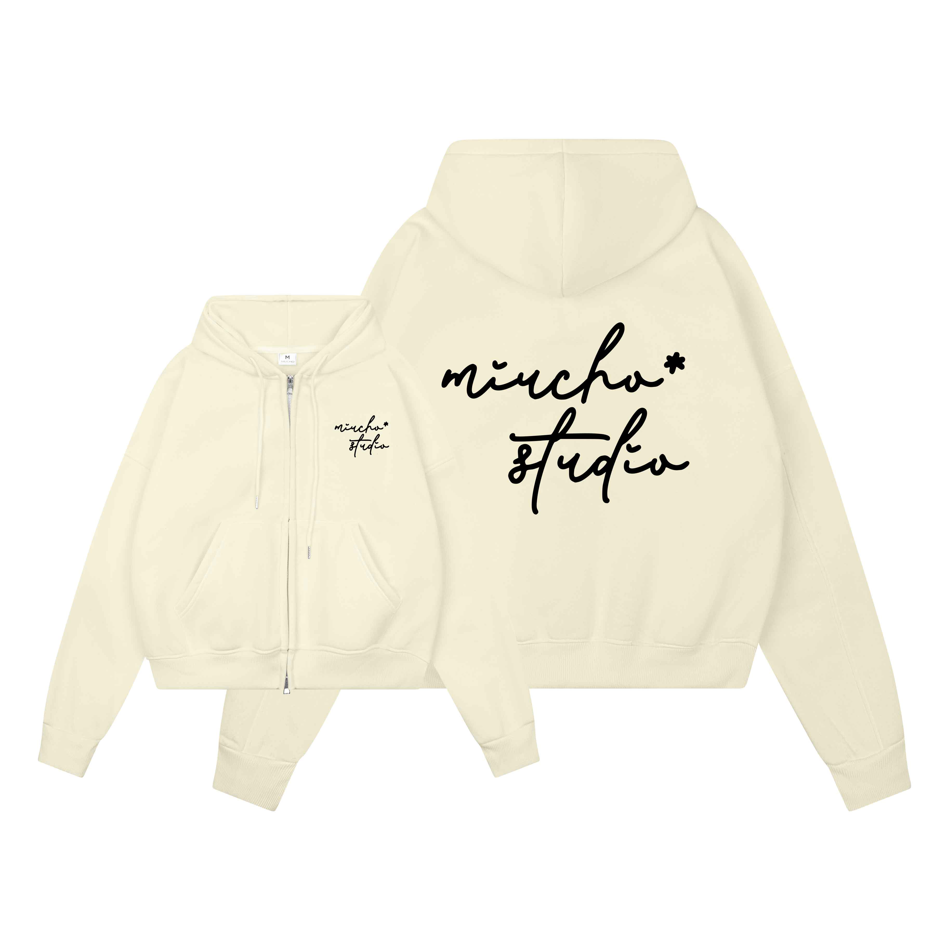 Áo hoodie zip nam localbrand form boxy HXD1554 Miucho Club vải nỉ 2 da dày dặn in basic