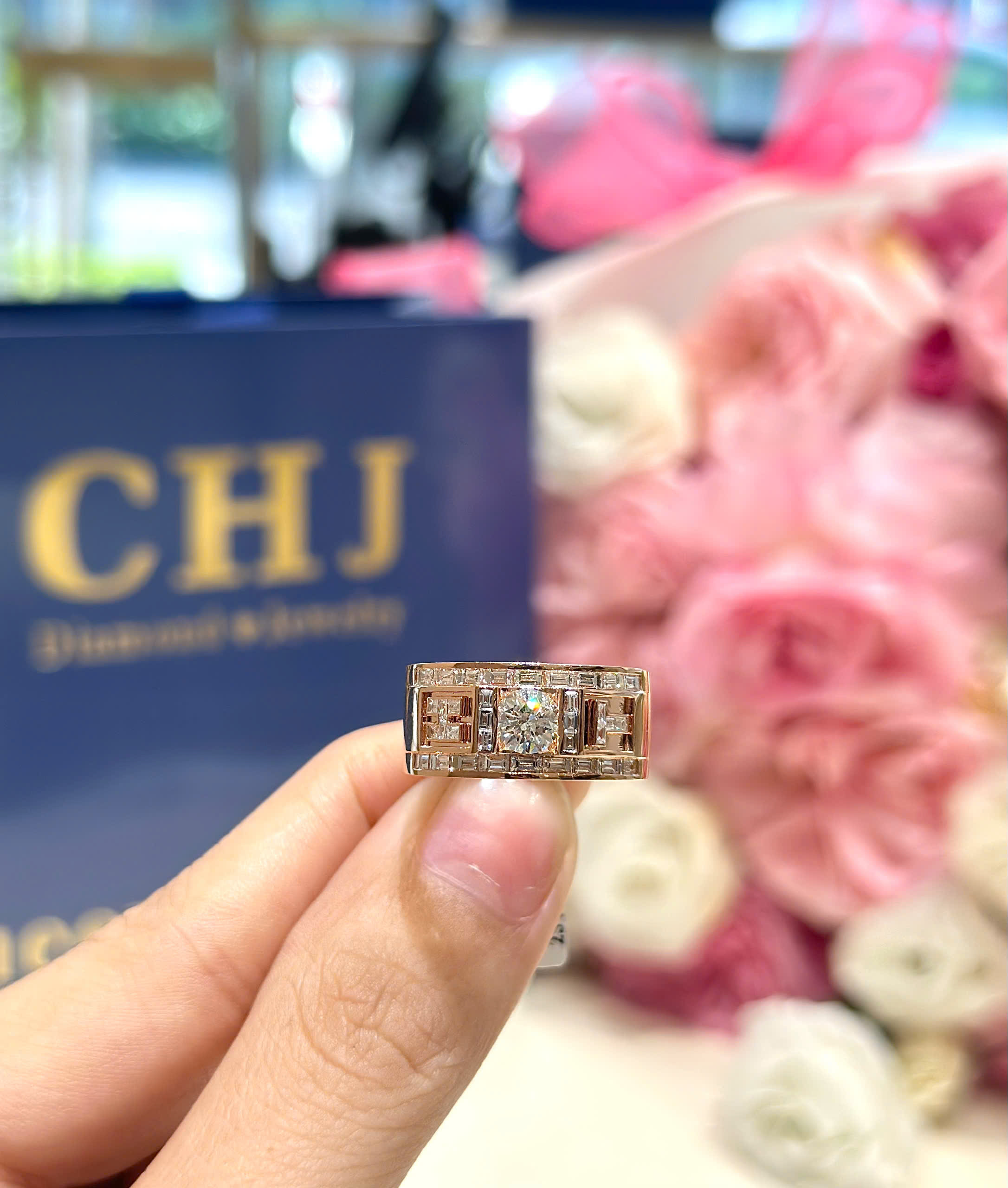 Nhẫn Nam Vàng Hồng 14k
