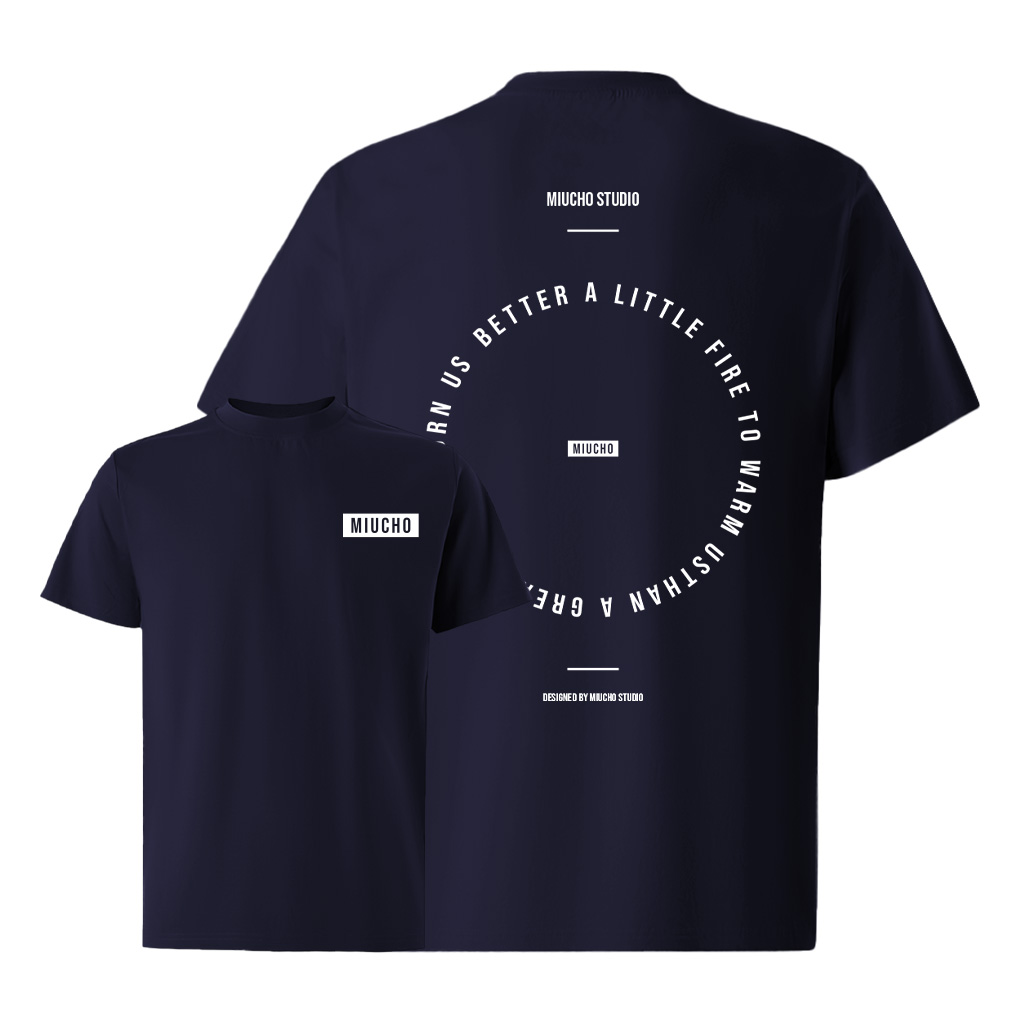 Áo thun nam form rộng nhiều màu ATD1388 Miucho Iconic vải cotton thoáng mát cổ tròn in typography