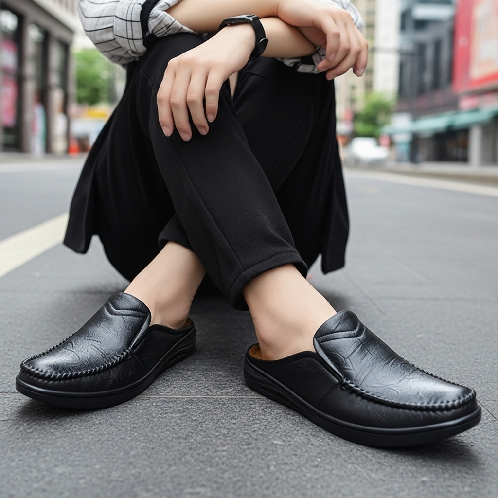 Giày Sục Da Cao Cấp NA1406