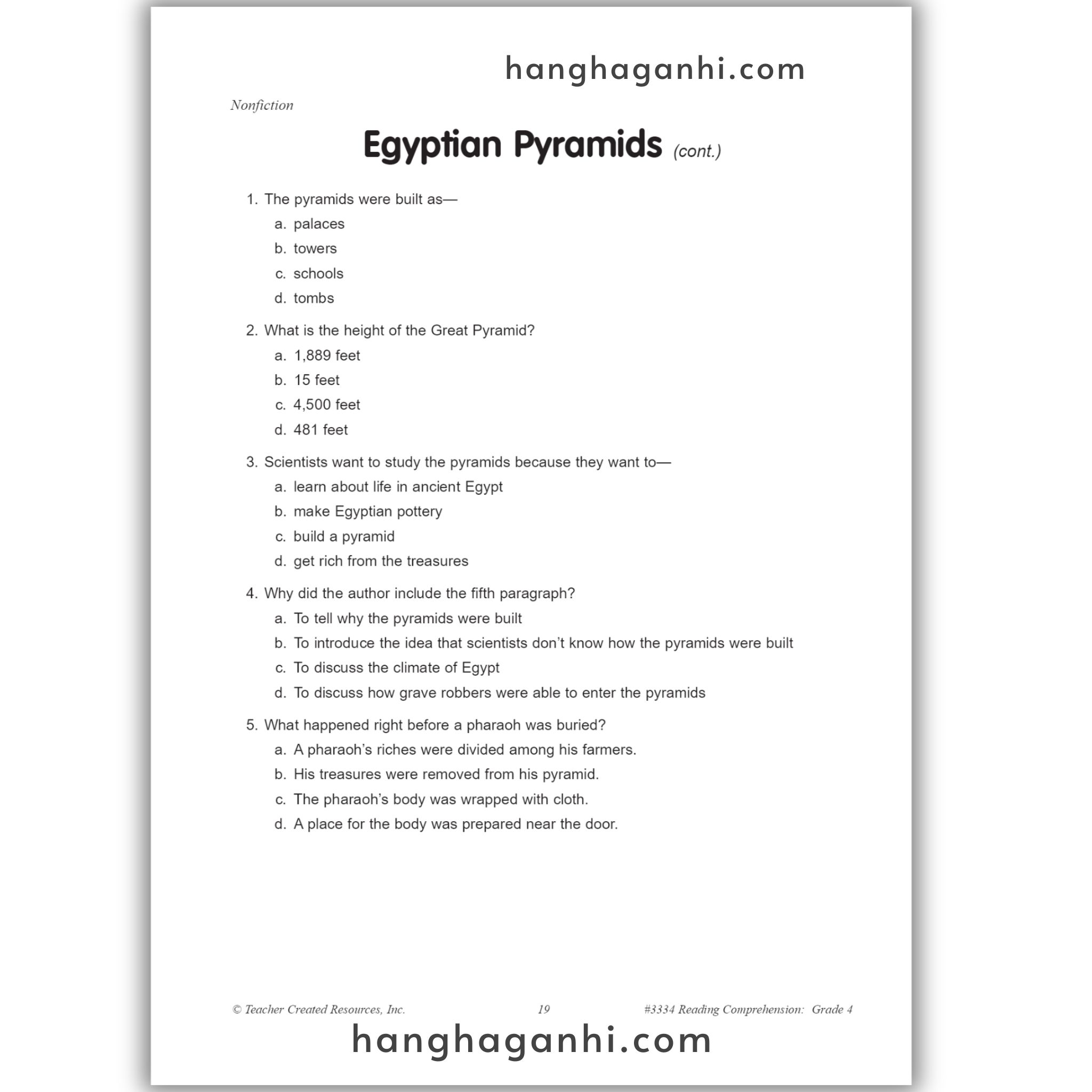Reading Comprehension Grade 4 Teacher Created Resources, sách đọc hiểu lớp 4_thumbnail_3