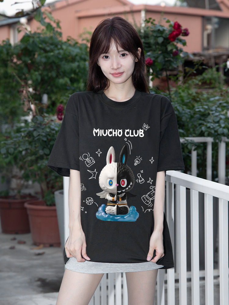 Áo phông labubu form rộng unisex ATD1441 Miucho tay ngắn cổ tròn in mix_thumbnail_5