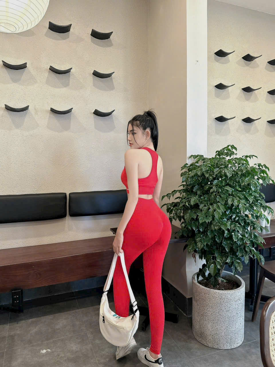Bộ Quần Áo Thể Thao Tập Gym Yoga Nữ Dáng Dài Ba Lỗ Basic, Chất Dệt Mềm Mịn_thumbnail_7