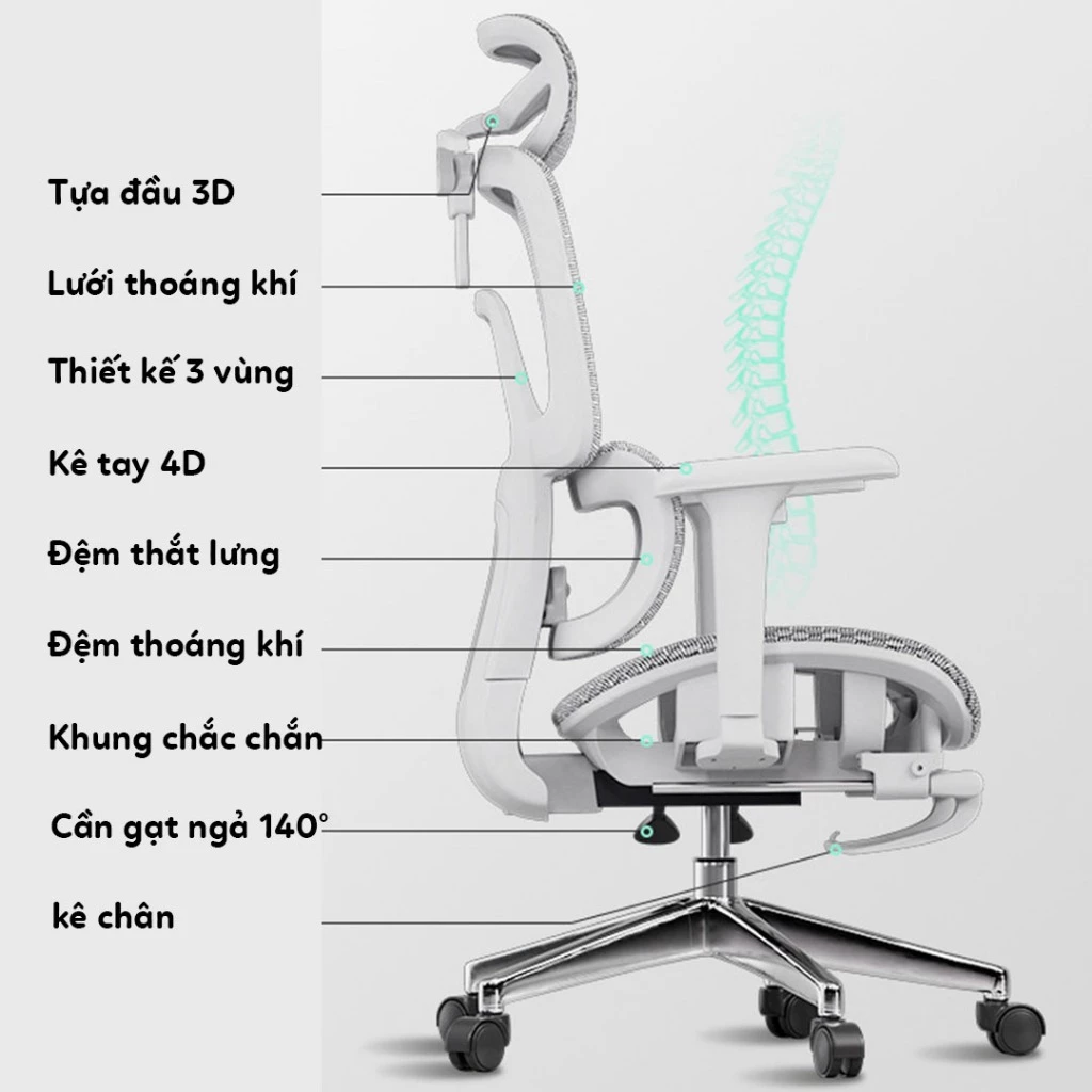 Ghế Công Thái Học LX23 – Hỗ Trợ Cột Sống, Thiết Kế Thông Minh, Thoải Mái Suốt Ngày Dài_thumbnail_7