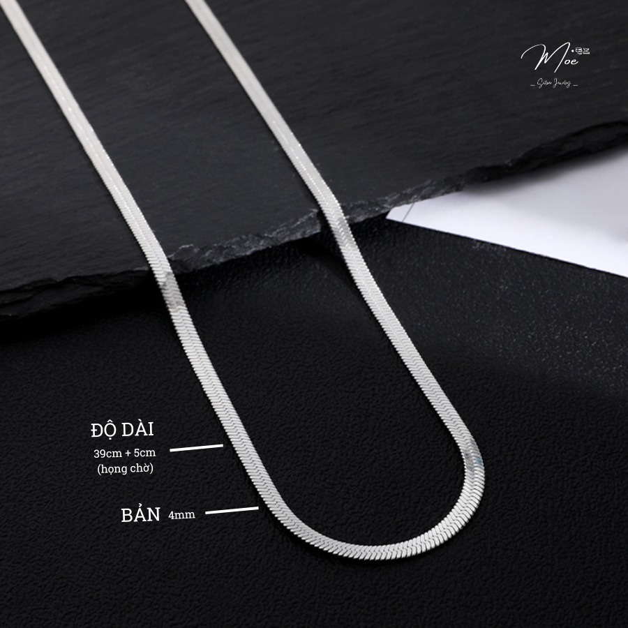 DN47 - Dây chuyền nam lụa bản dẹt 4mm