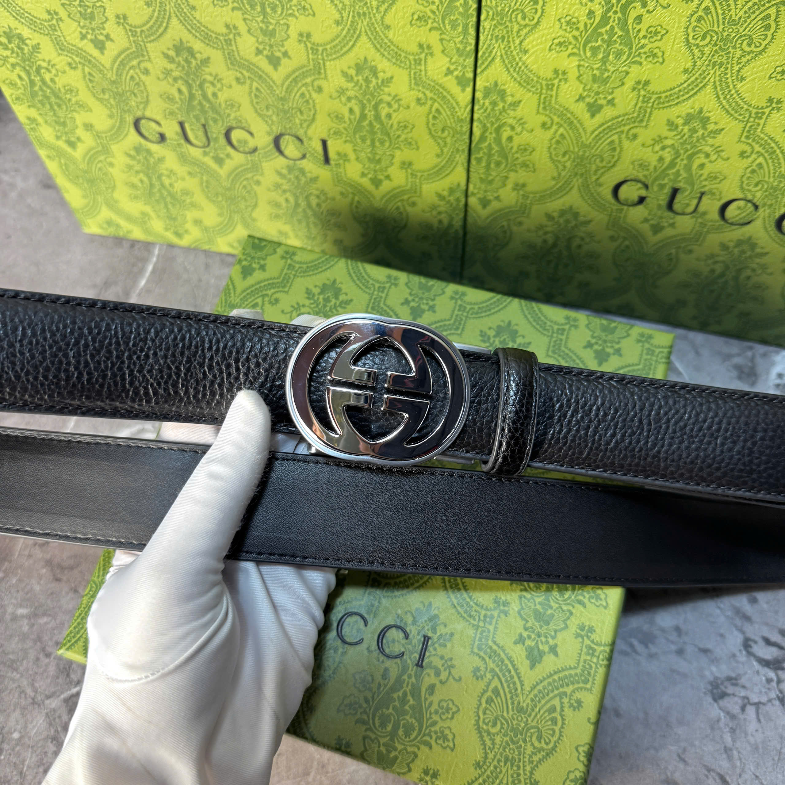 Thắt lưng Gucci Signature Leather Belt with Double G Buckle_thumbnail_7