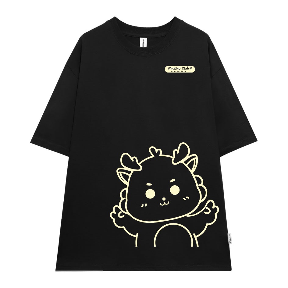 Áo thun in hình rồng local brand form rộng ATD743 Miucho cotton cổ tròn in graphic_thumbnail_5