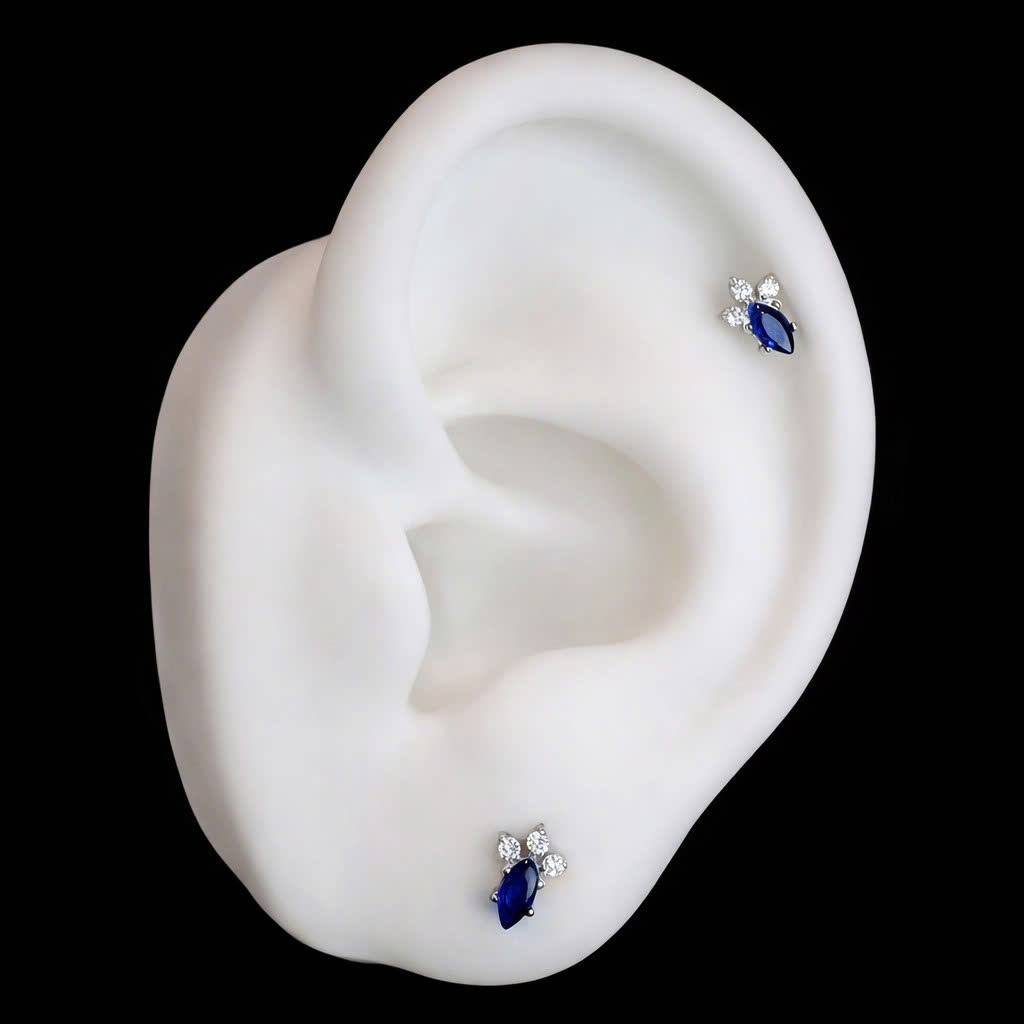 Khuyên kiểu titan đá xanh 3 đá tam giác_thumbnail_3