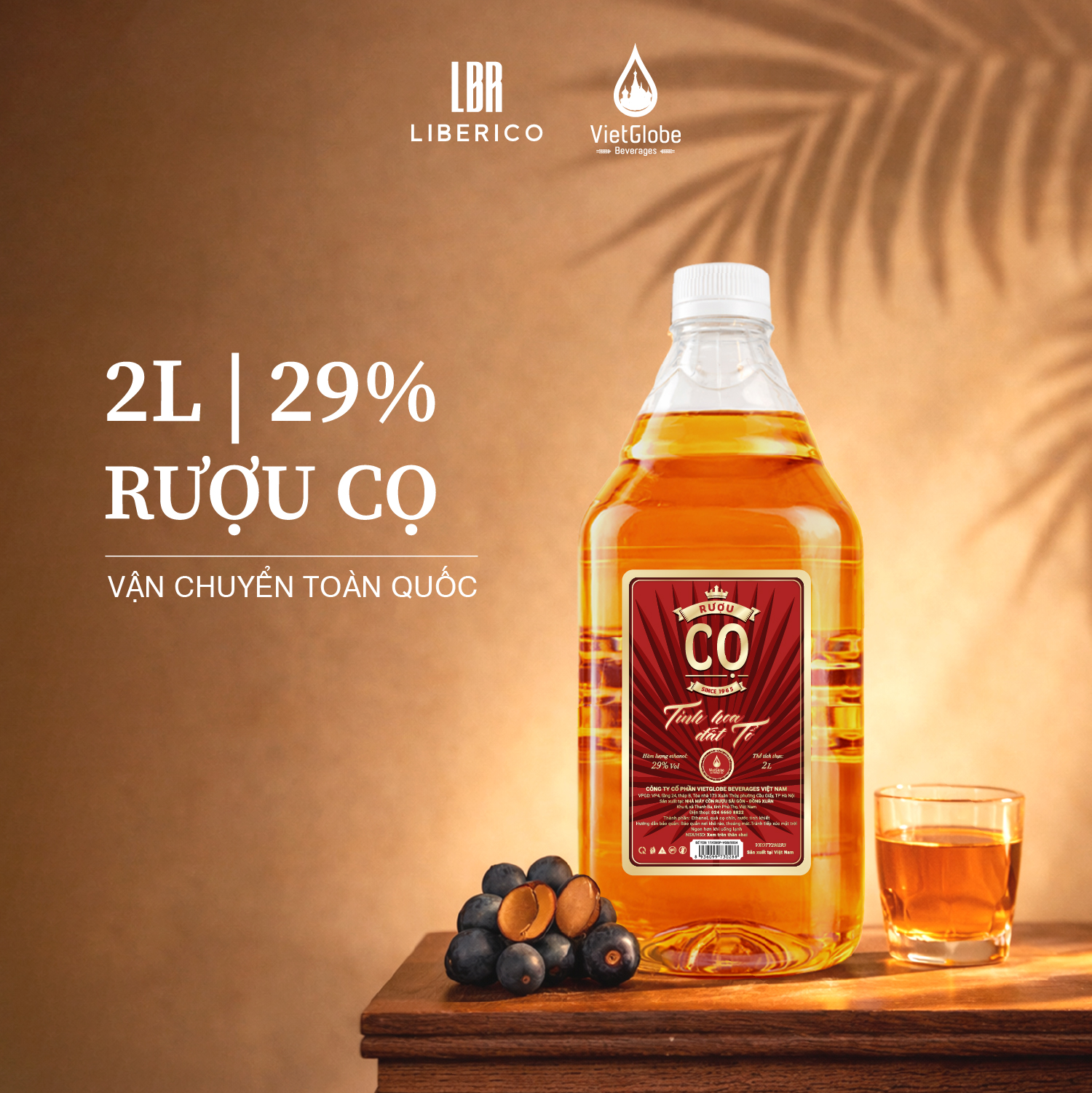 Rượu Cọ 29% Vol - can 2L