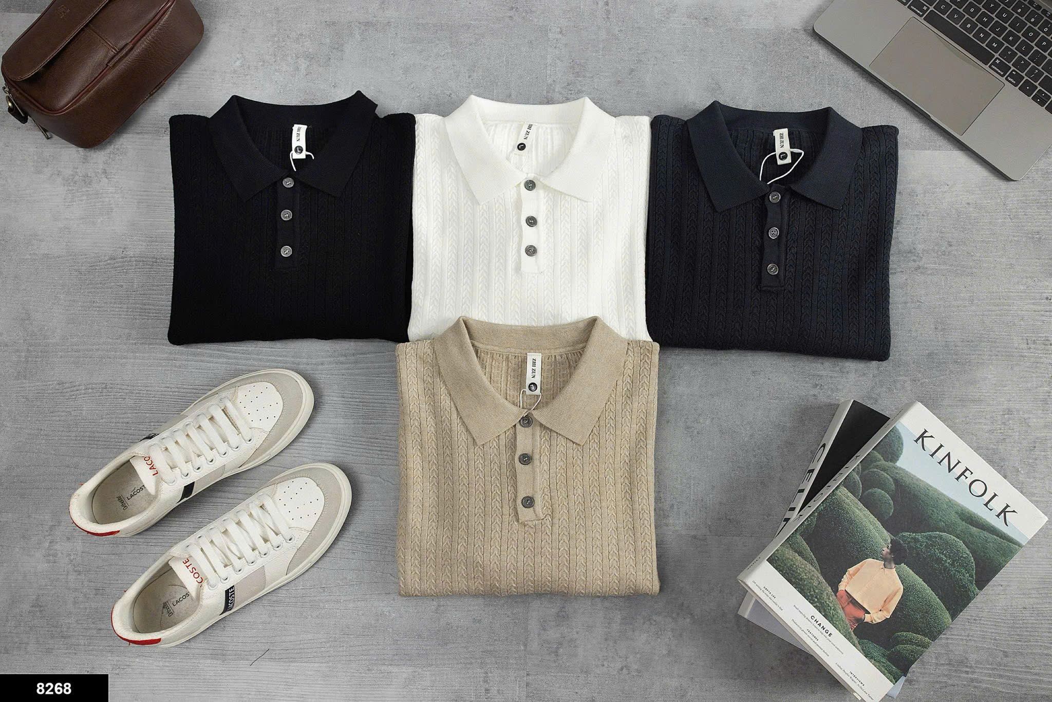 Áo Len Polo Nam Dệt Gân Cao Cấp