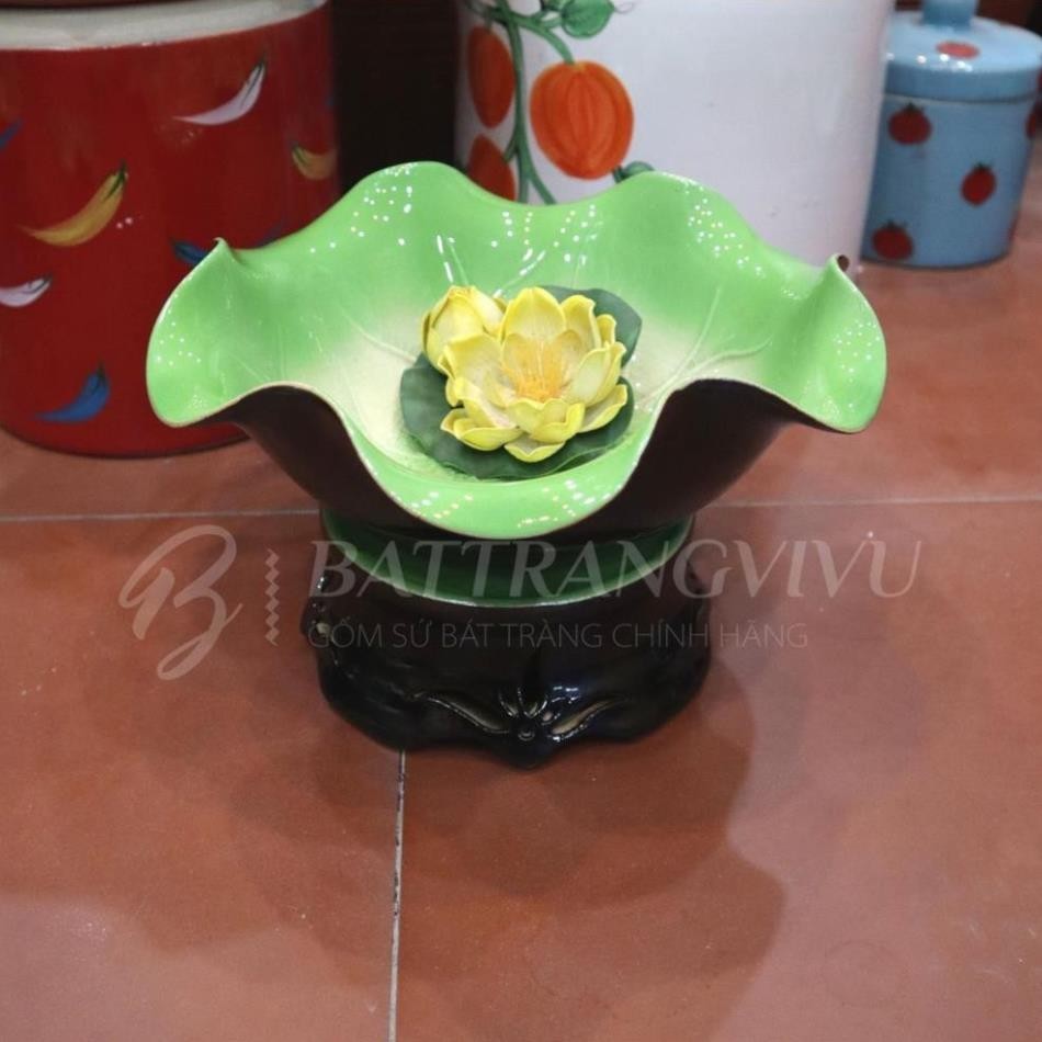 Bát Thả Hoa Ban Thờ Thần Tài Men Kết Tinh Bát Tràng - Lò Gốm Nghệ Nhân Chế Tác_thumbnail_2