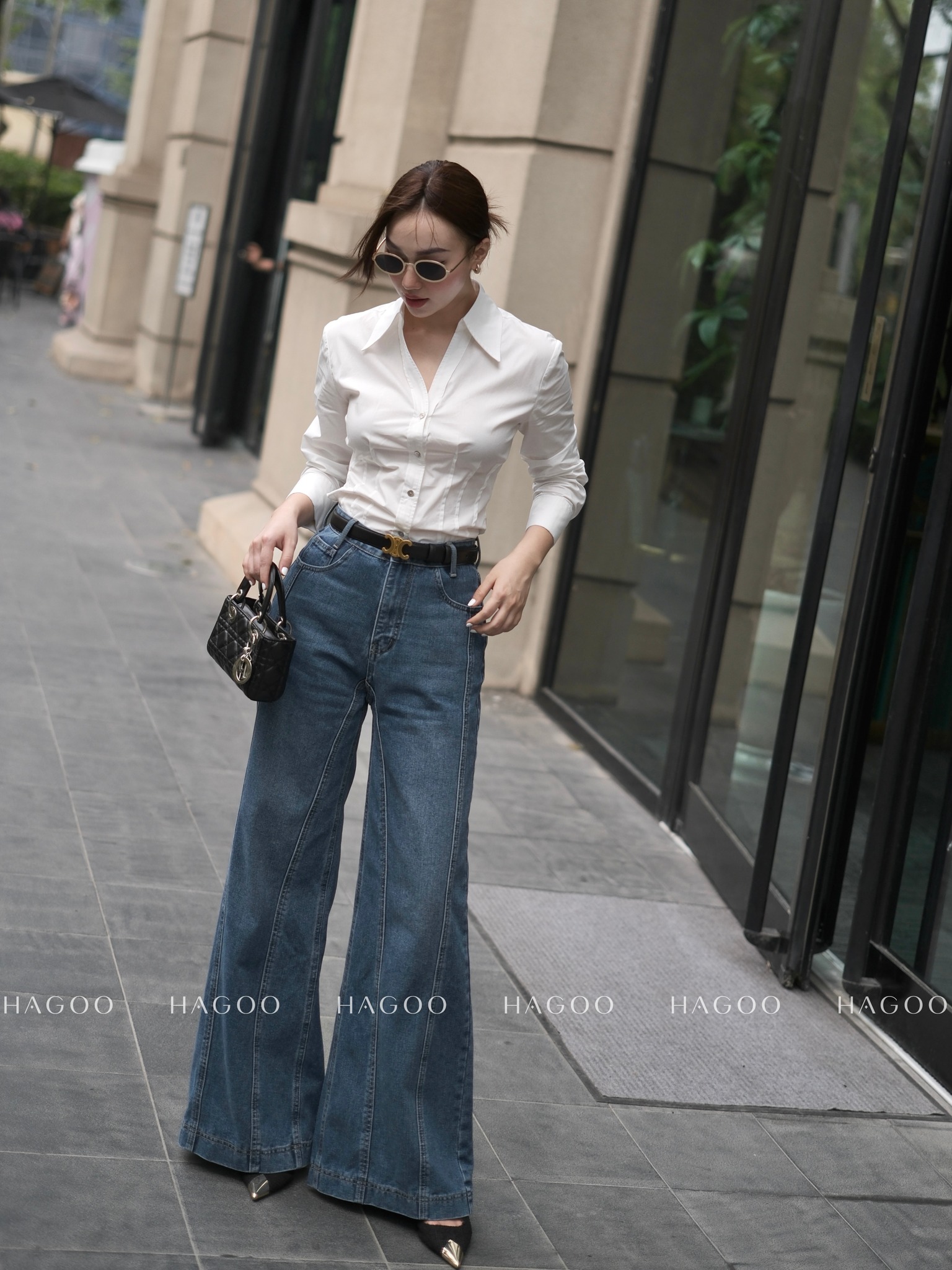 Áo sơ mi chiết ly eo HAGOO_thumbnail_1