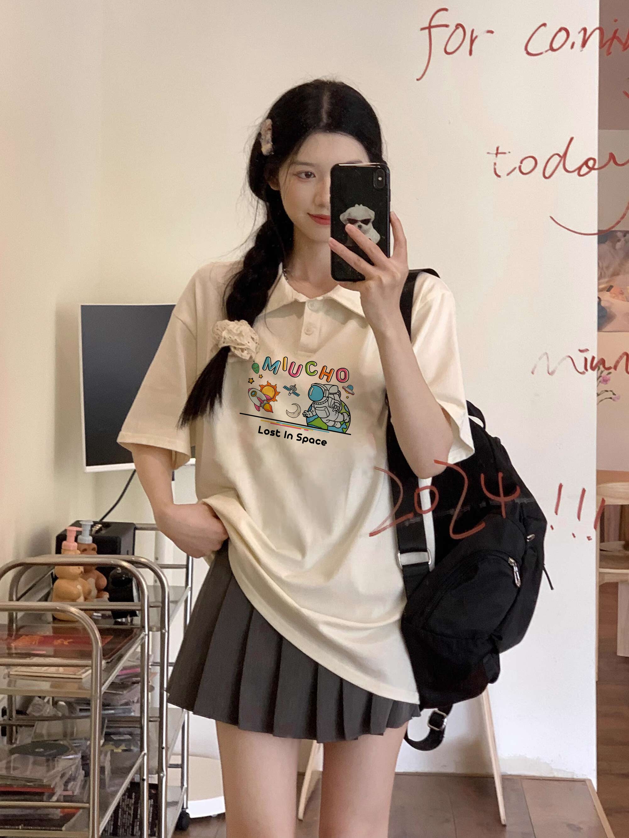 Áo polo nữ form rộng chất vải cotton co giãn thoáng mát PLD1696 Miucho in basic_thumbnail_3