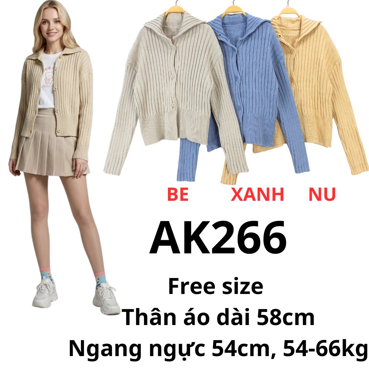 AK266 - Áo khoác len