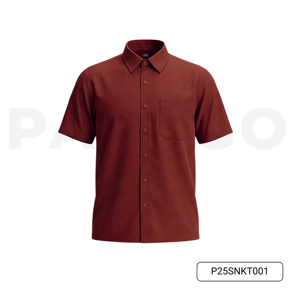 Áo sơ mi nam trung niên PAPAGO tay ngắn vải kate màu trơn_thumbnail_8