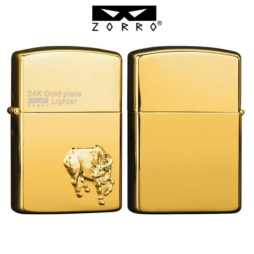 Bật lửa Zorro 12 con giáp mạ vàng_thumbnail_6