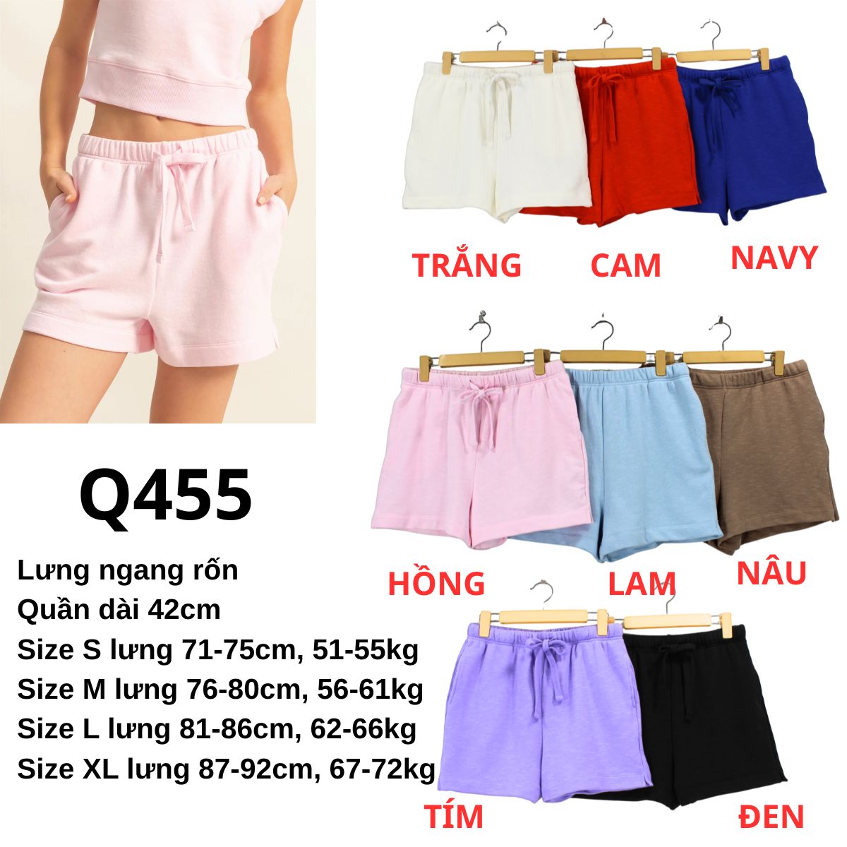 Q455 - Quần đùi thun D2