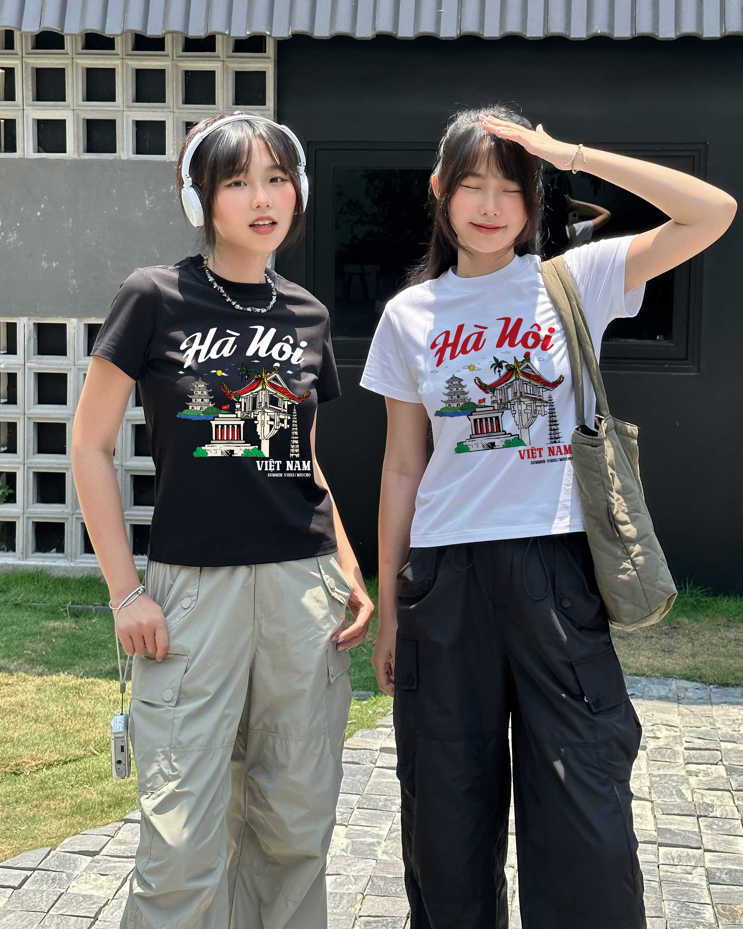 Áo thun baby tee form ôm xinh xắn ABD1277 Miucho tay ngắn cổ tròn in hình Hà Nội_thumbnail_5