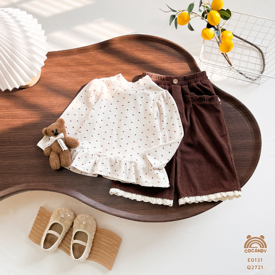 Áo giữ nhiệt BE chấm bi nhún gấu