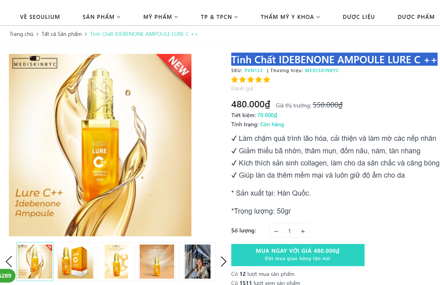 MG30 - Tinh Chất IDEBENONE AMPOULE LURE C ++