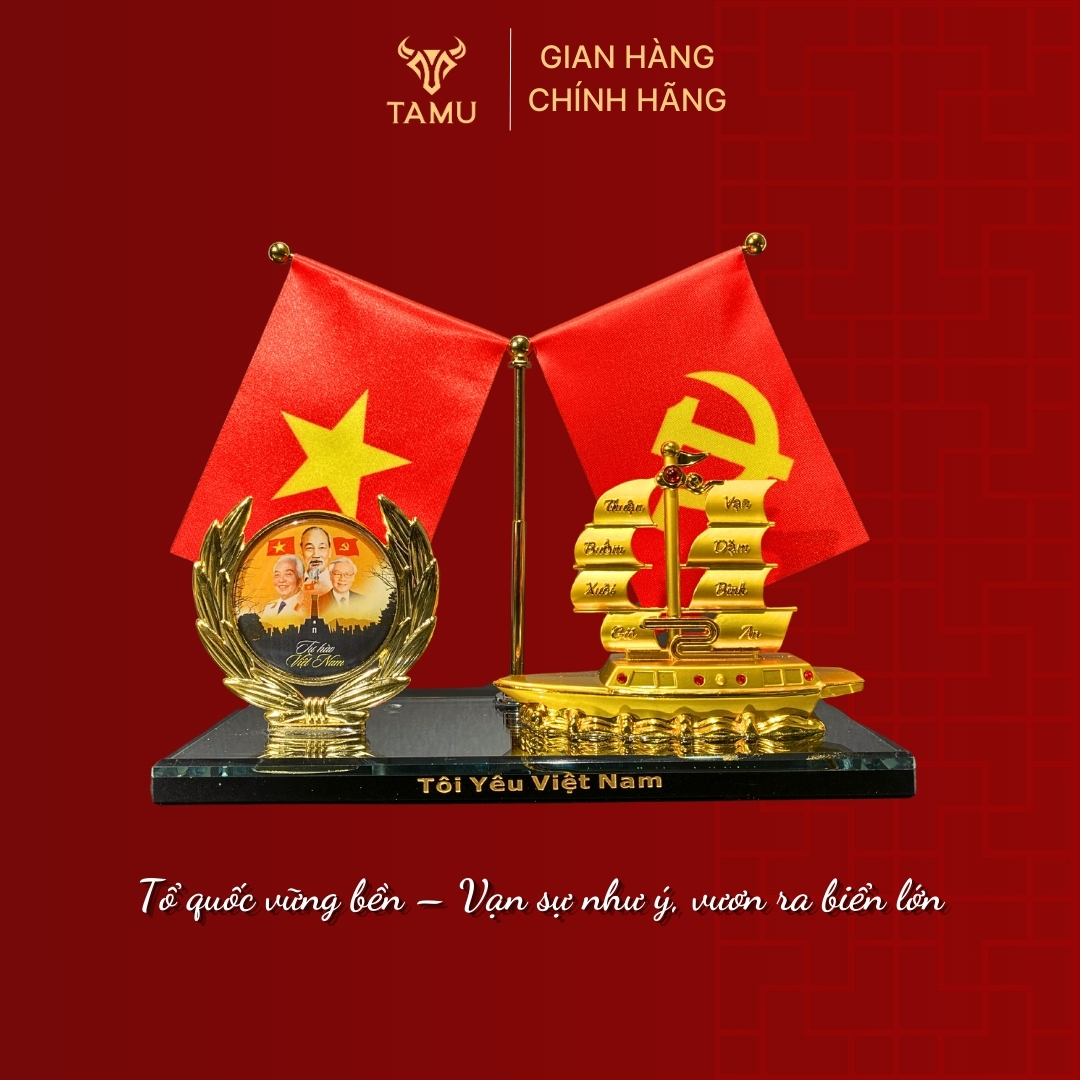 Mô Hình Thuyền Vàng Cờ Tổ Quốc Cờ Đảng_thumbnail_1