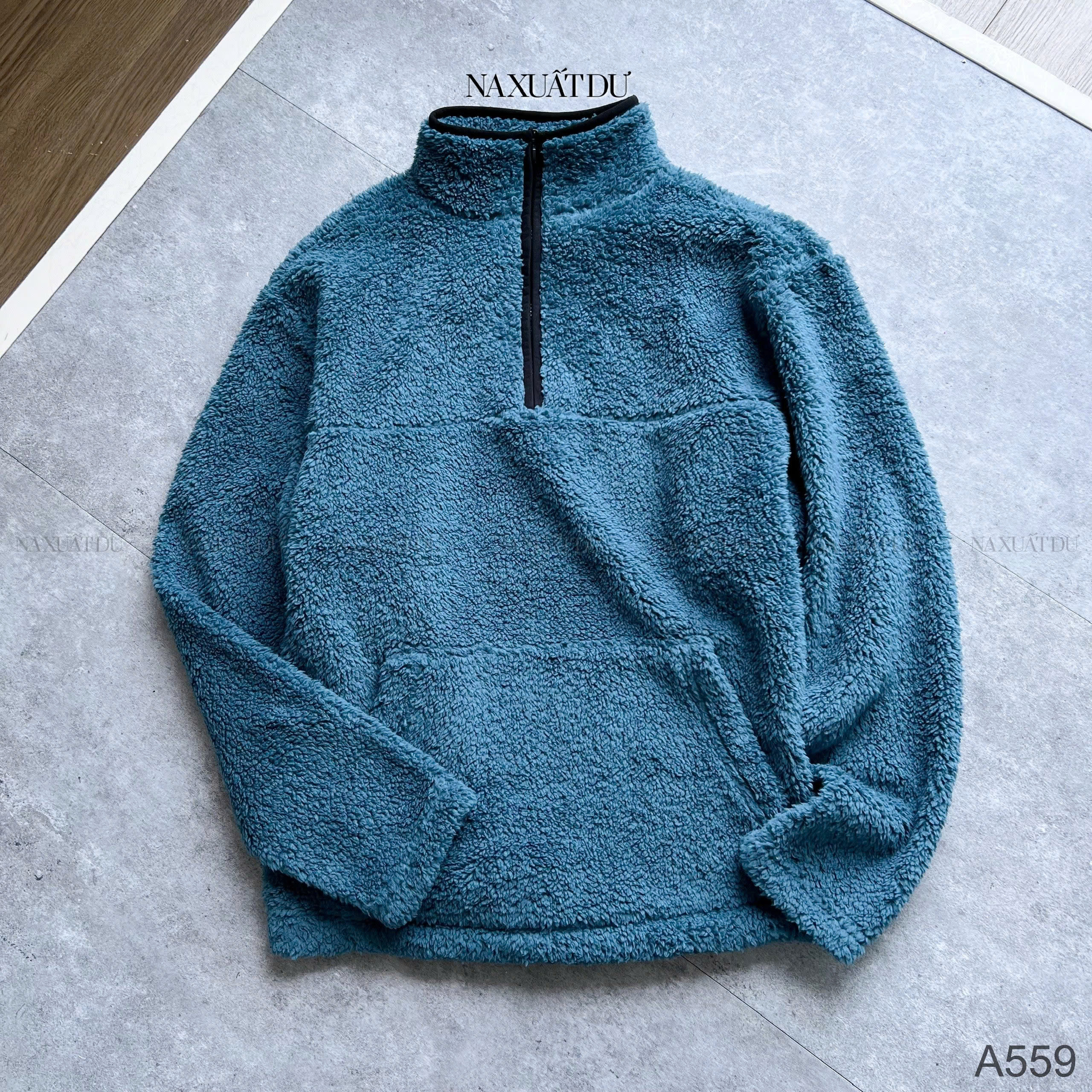 Set 2 Áo lông cổ có dây kéo unisex 