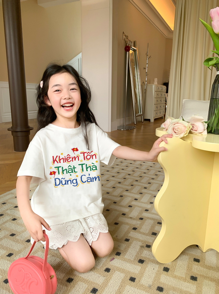Áo thun Việt Nam tôi yêu cho bé gái form rộng 2135 Miucho Kid vải cotton thoáng mát co giãn in mix_thumbnail_5