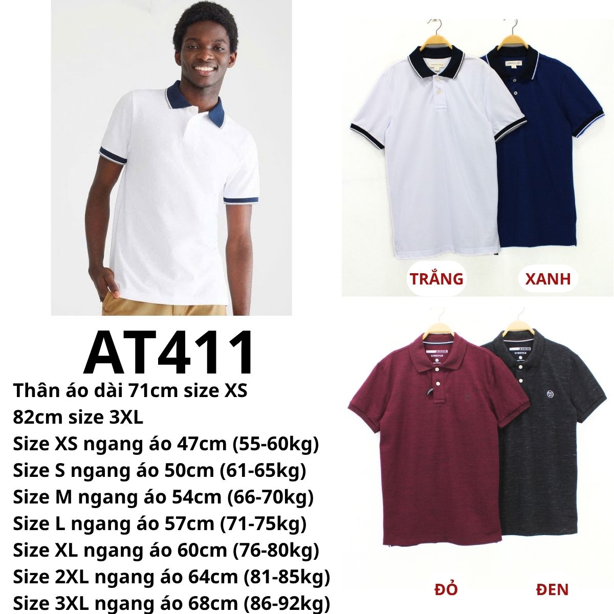 AT411- Áo thun polo nam
