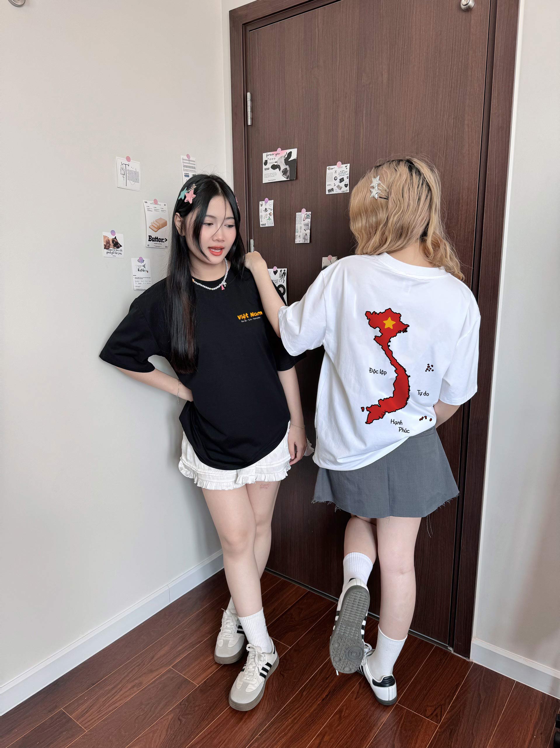 Áo thun nữ form rộng Việt Nam tôi yêu 2133 Miucho cổ tròn vải cotton 4c 220gsm thoáng mát in mix_thumbnail_2