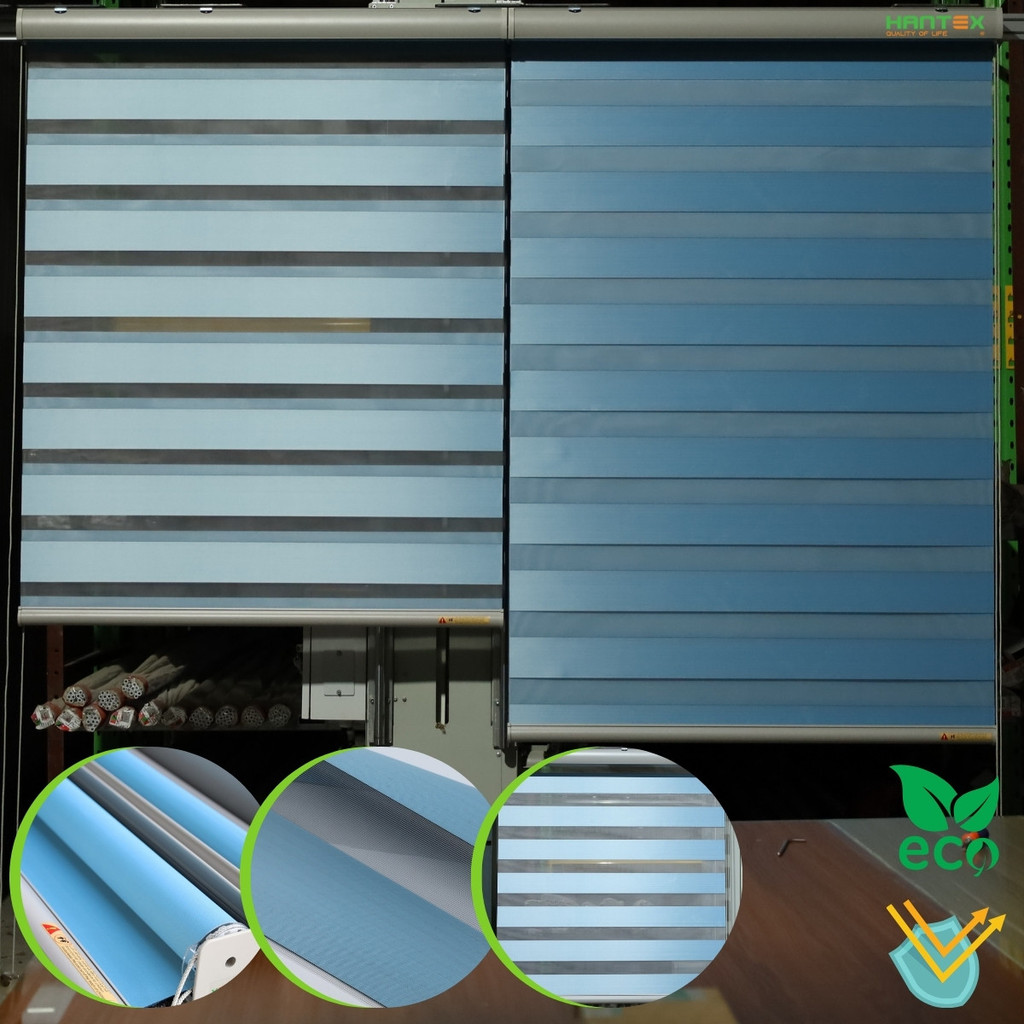 Rèm cầu vồng cản sáng rộng 1.6m màu xanh, rèm cửa sổ phòng ngủ cản sáng cao, 52-R160-23