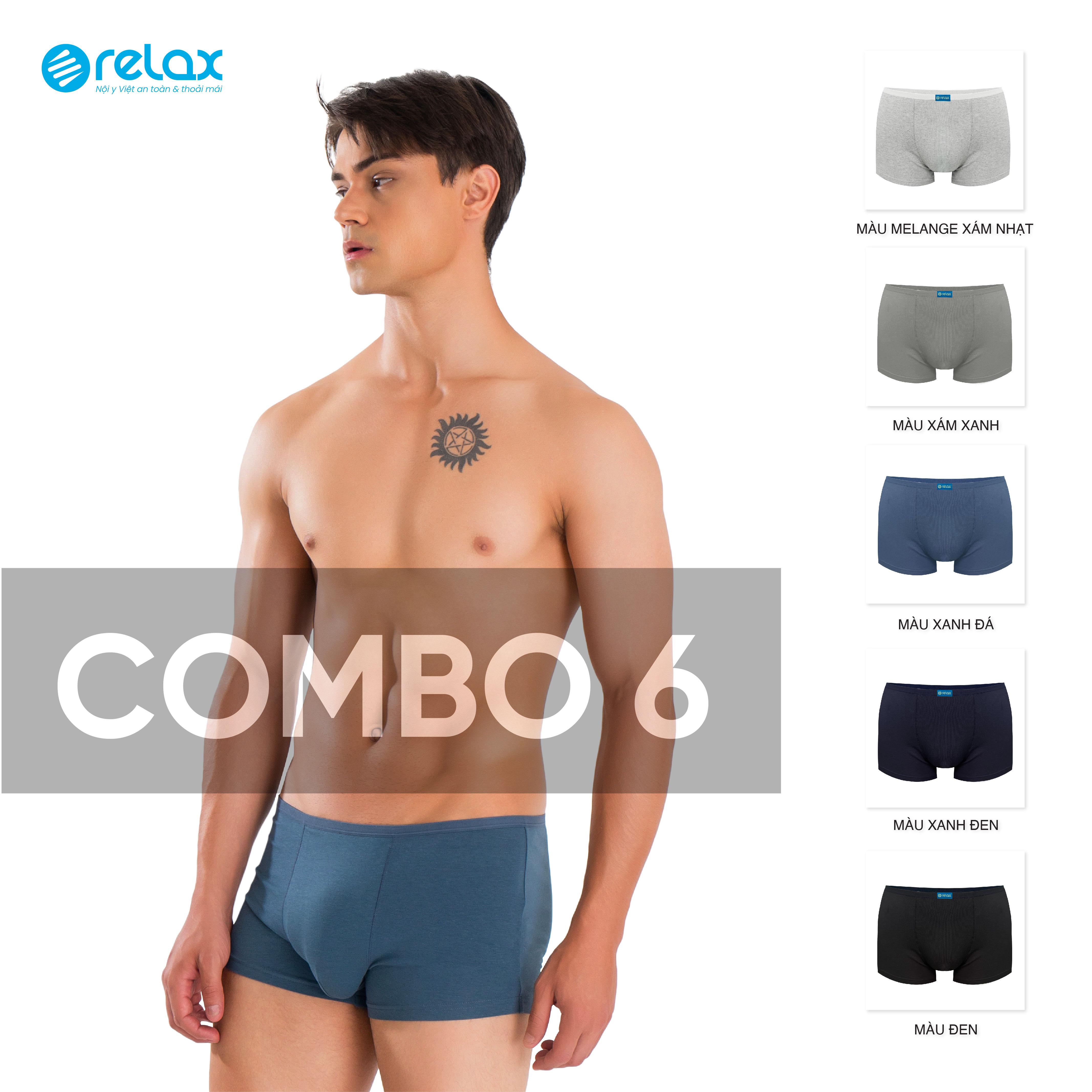 RLTK080 - COMBO 6 QUẦN LÓT NAM RELAX
