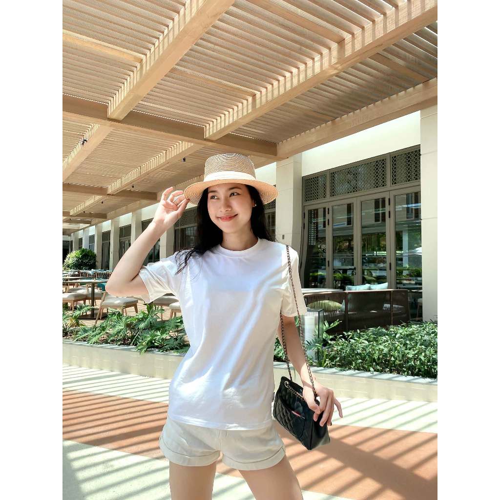 Áo thun trơn nữ form vừa regular ART01 Miucho Chic cotton cổ tròn basic dễ phối đồ_thumbnail_2