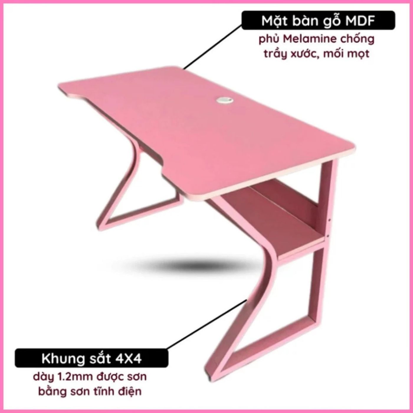 Bàn Gaming Chân K - Có Giá Đỡ Tiện Lợi, Thiết Kế Bền Đẹp, Dễ Bố Trí Mọi Không Gian