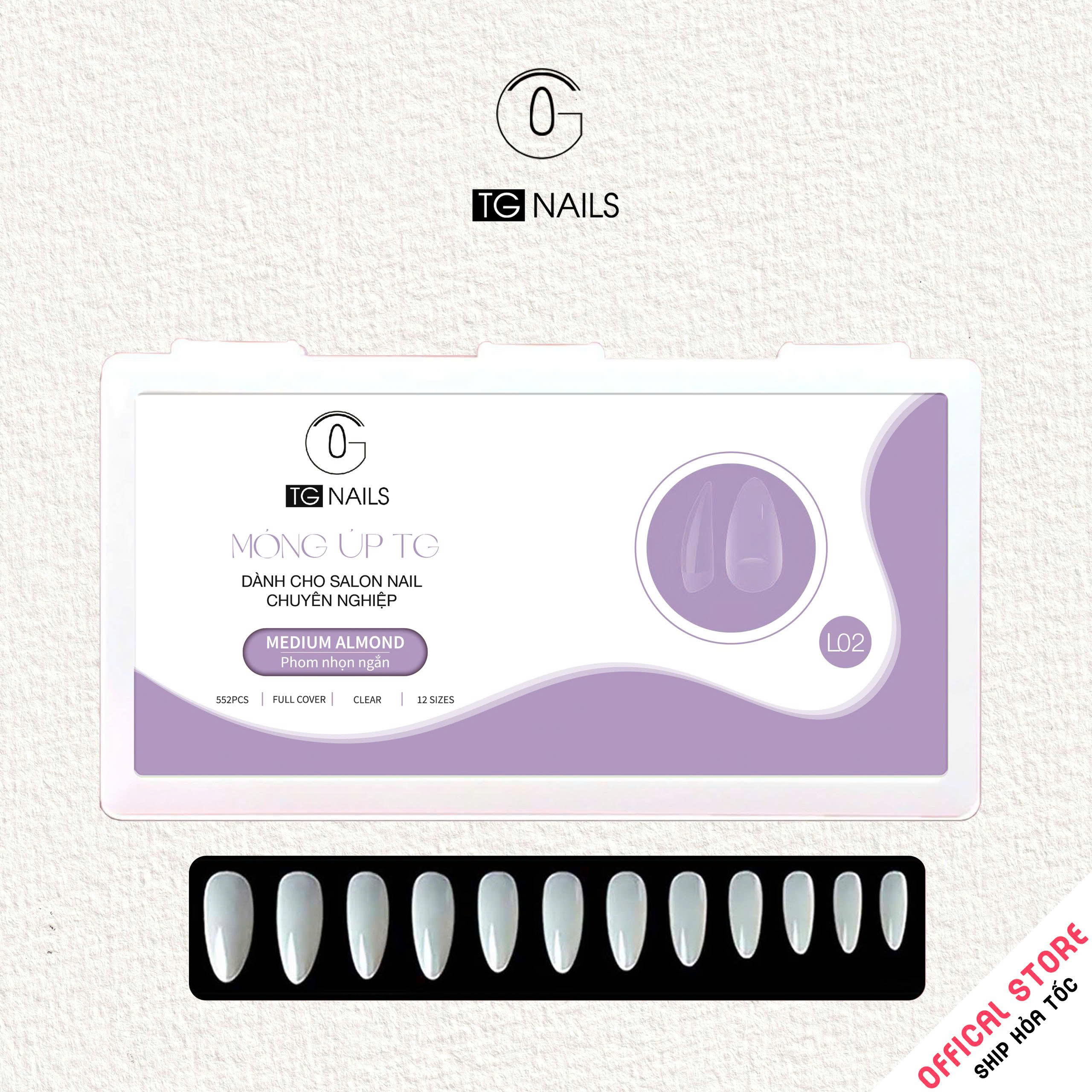 Phụ kiện gắn móng: Móng tay giả, kt(L1.2- 2.5*1.3)cm(+/-10%), chất liệu nhựa, nhãn hiệu TG, mới 100%._thumbnail_7