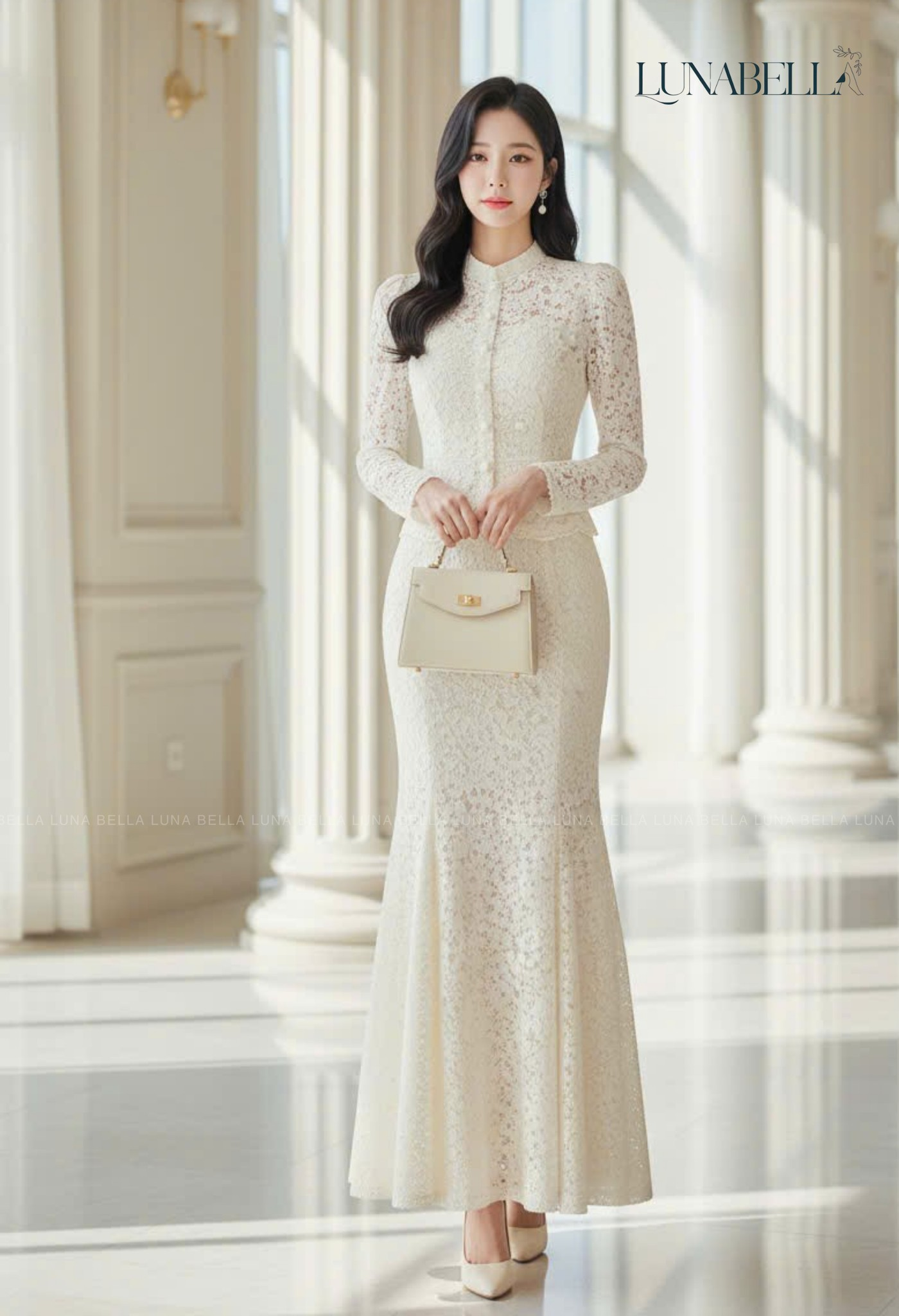 Chân đầm đuôi cá LUMI màu TRẮNG