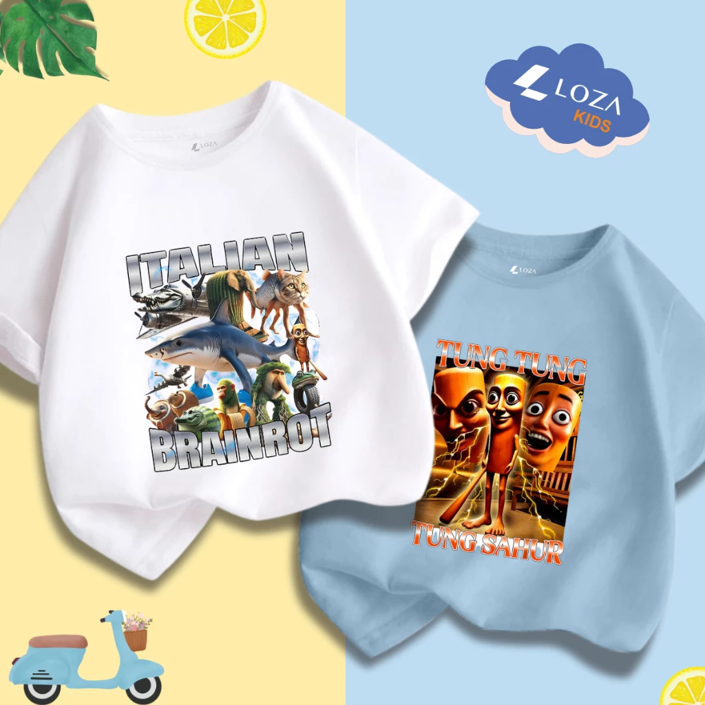 Áo bé Meme brainrot Tralalero Tralala tung tung tung sahur cho bé trai size từ 15-40kg Loza Kids - AT064_thumbnail_6