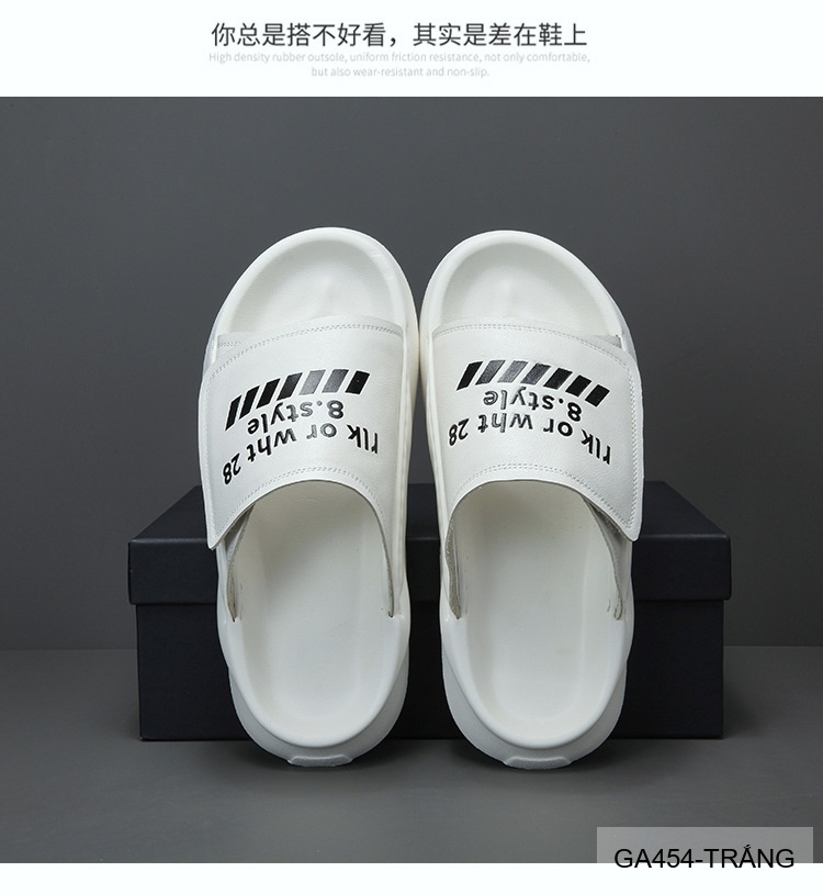 GA454 - Dép xỏ ngón nam thời trang đế dày êm chân, da bò lớp đầu, trắng đen_thumbnail_6