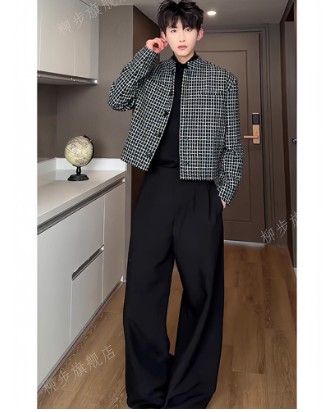 Áo Khoác Dáng Lửng Caro Unisex – Phong Cách Street Chic_thumbnail_4