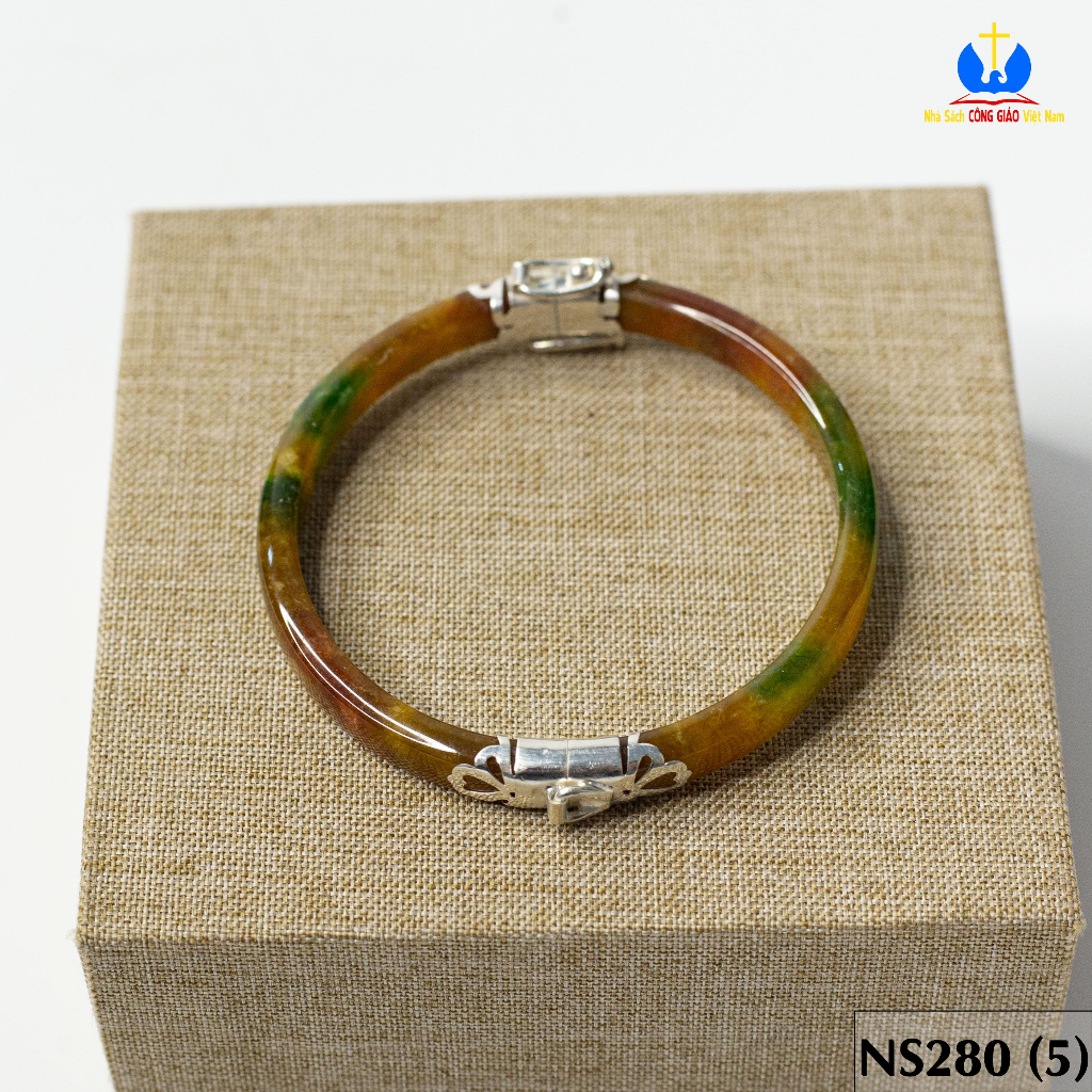 Vòng tay đá Ngọc Bích bọc bạc ta TS0330 - Món quà ý nghĩa cho mẹ và bà_thumbnail_5