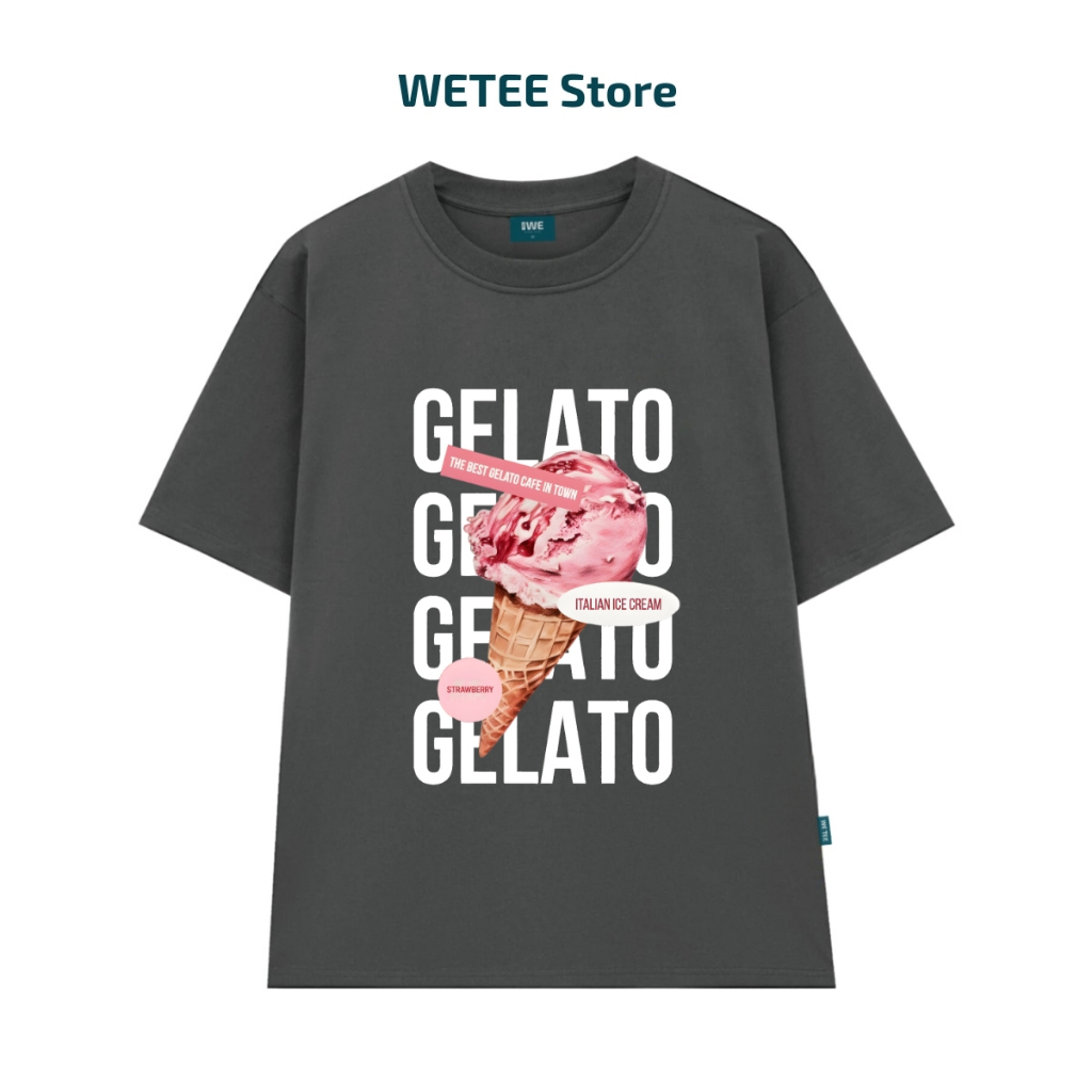 Áo thun unisex UX30-1170 GELATO hình kem hồng dáng oversized local brand WETEE_thumbnail_8