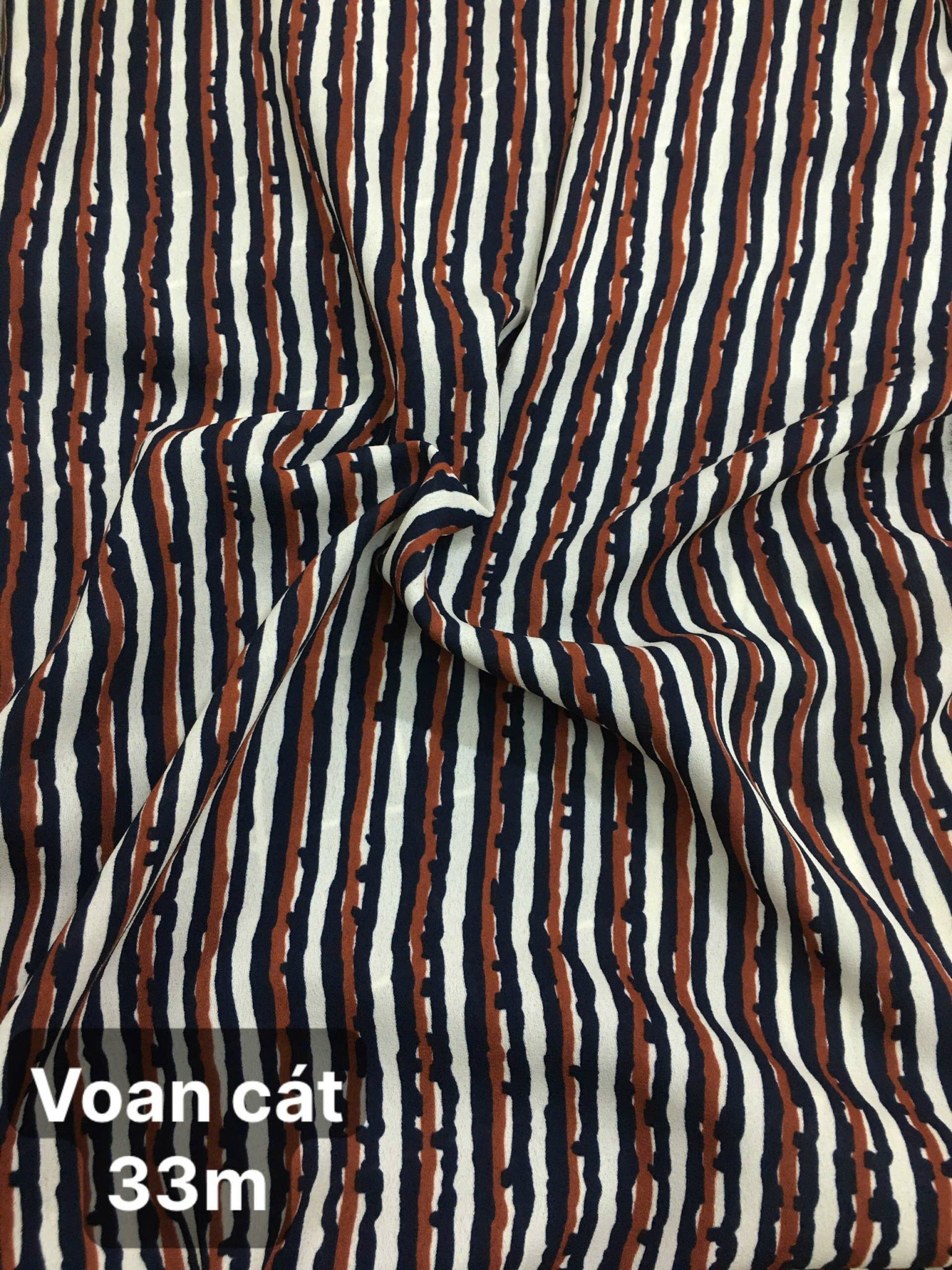 Vải voan cát kẻ sọc phối màu H0019 🍂💙✨