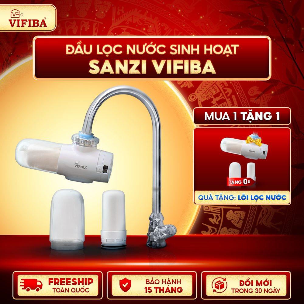 Bộ lọc nước VIFIBA x Sanbee Khử CLO - MUA 1 TẶNG 1