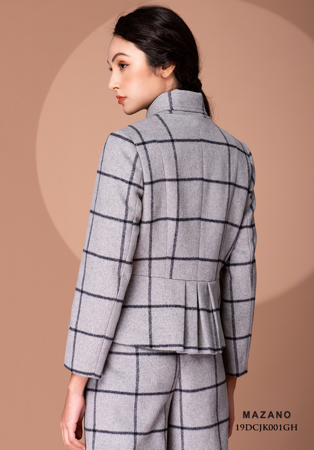 Áo khoác ngắn vải lông cừu (mặc cùng quần suông thành một bộ)_thumbnail_1