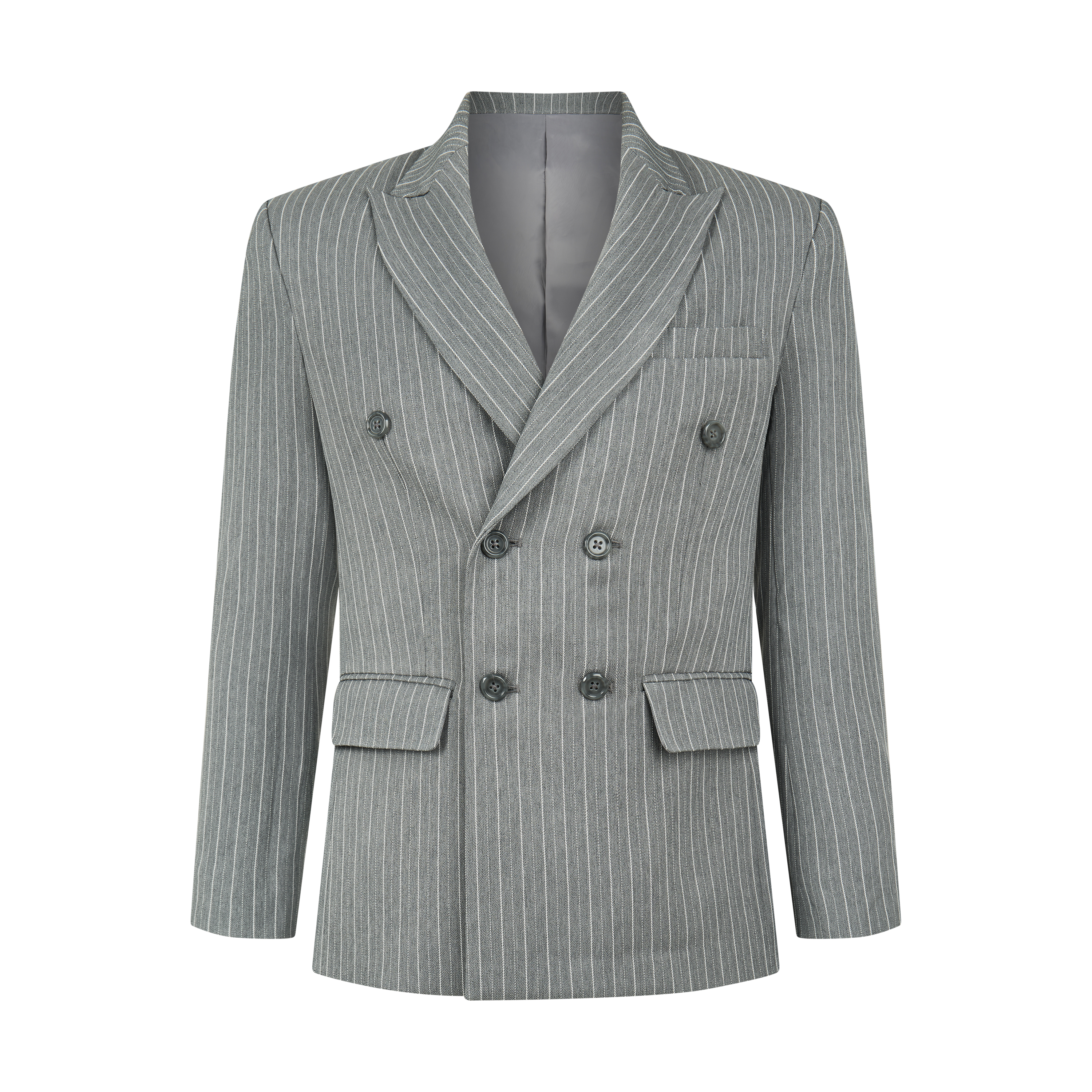 DOUBLE-BREASTED PINSTRIPE JACKET