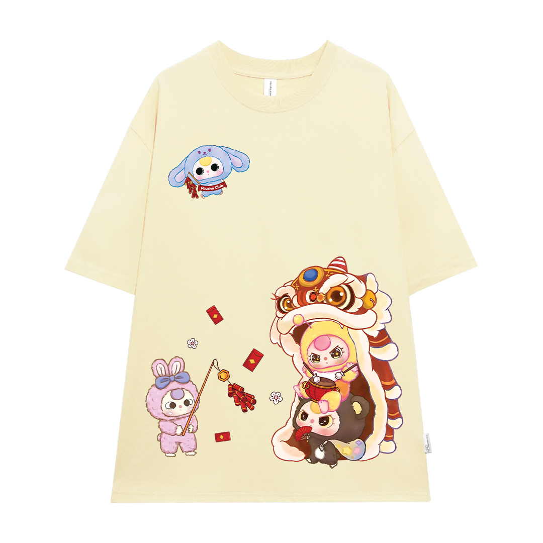 Áo thun tết baby three form rộng 1889 Miucho vải 4c cotton 220gsm thoáng mát in mix_thumbnail_0