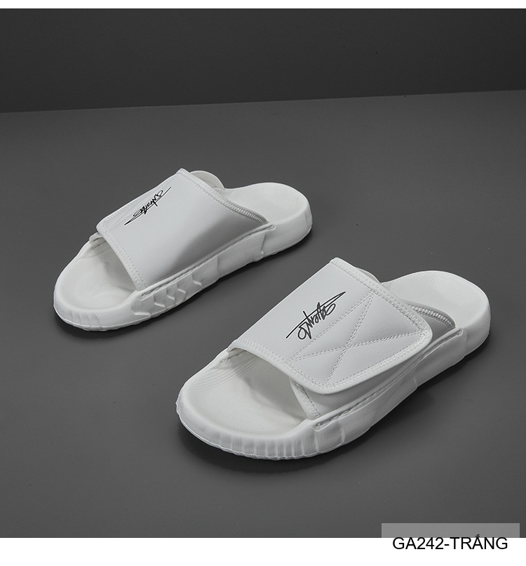 GA242 - Dép xỏ ngón nam da bò phong cách trẻ trung màu trắng đen_thumbnail_3